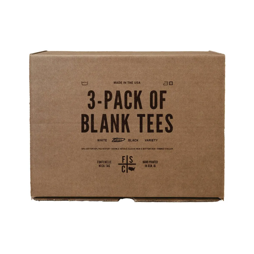 3-Pack Blank Tees | Gray