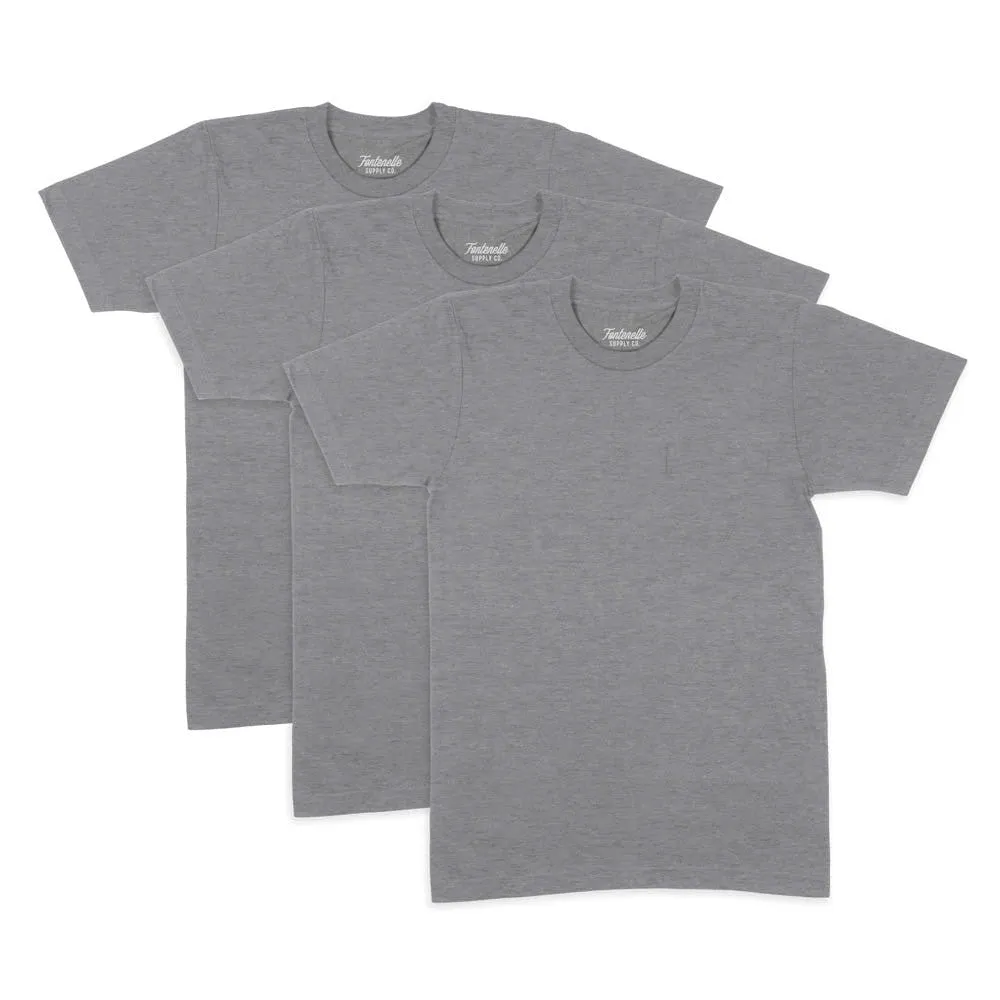 3-Pack Blank Tees | Gray