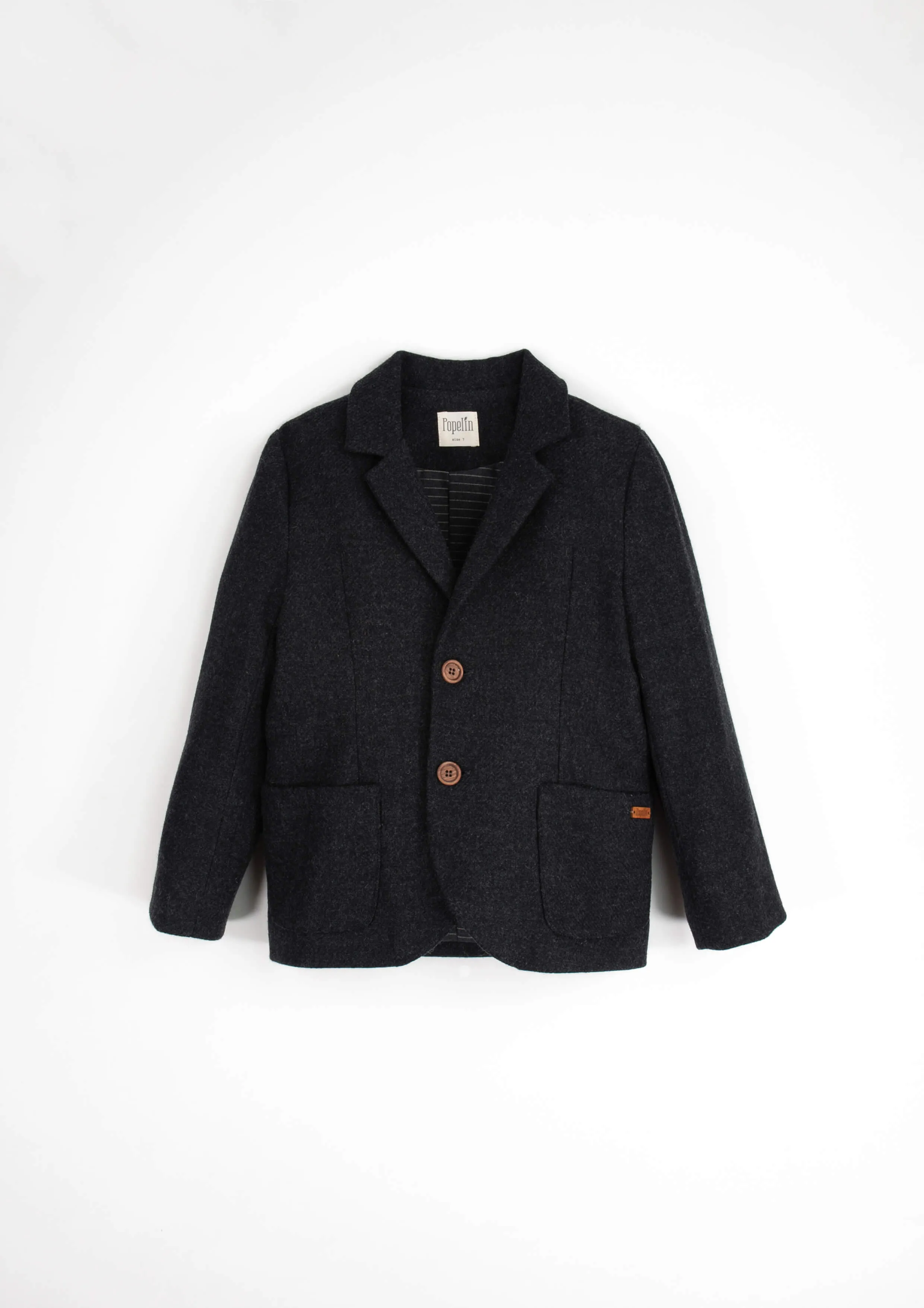 43.1-WOOLEN BLAZER W/COLLAR-DARK GREY