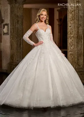 Applique Sweetheart Bridal Gown by Rachel Allan RB6125