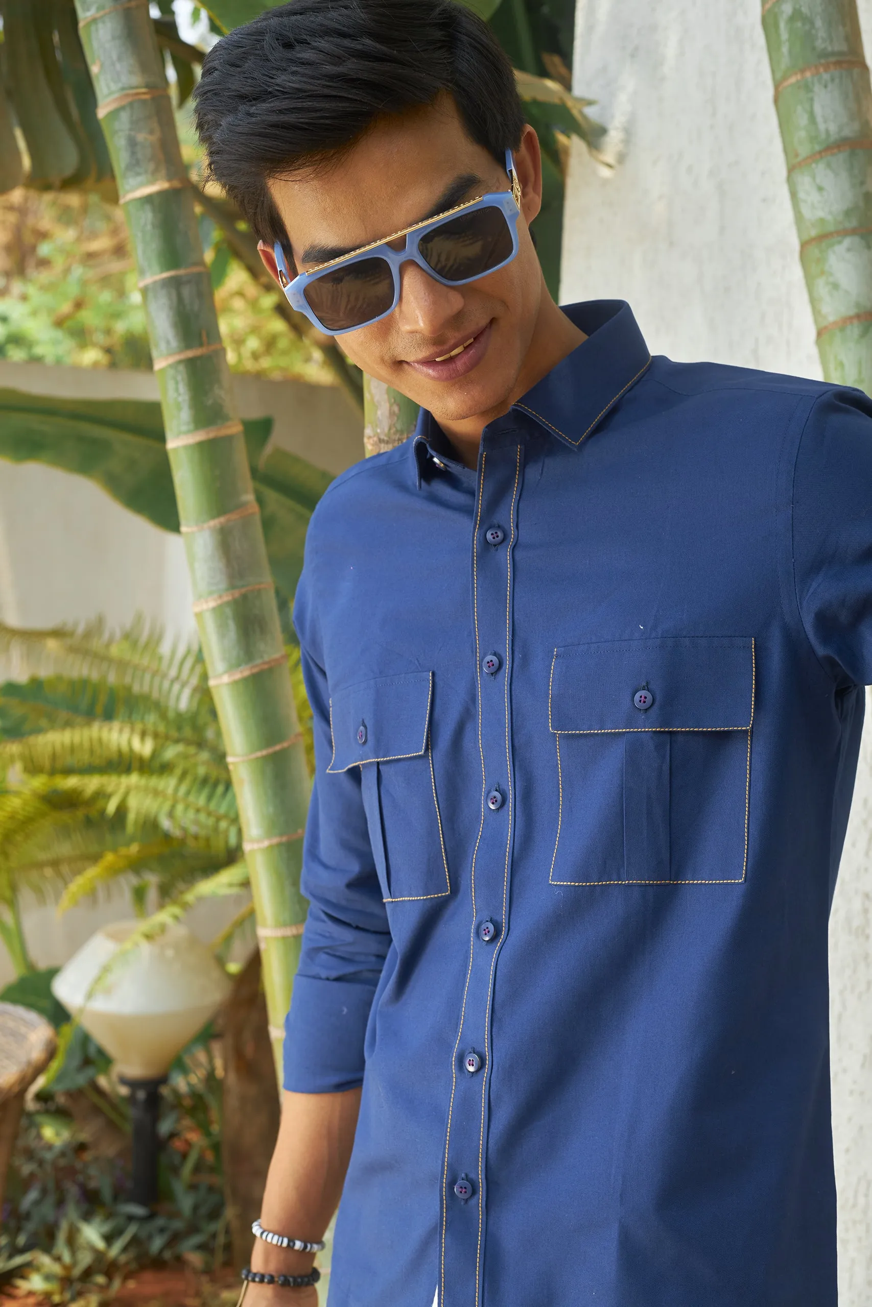 Azure Blue Safari Shirt