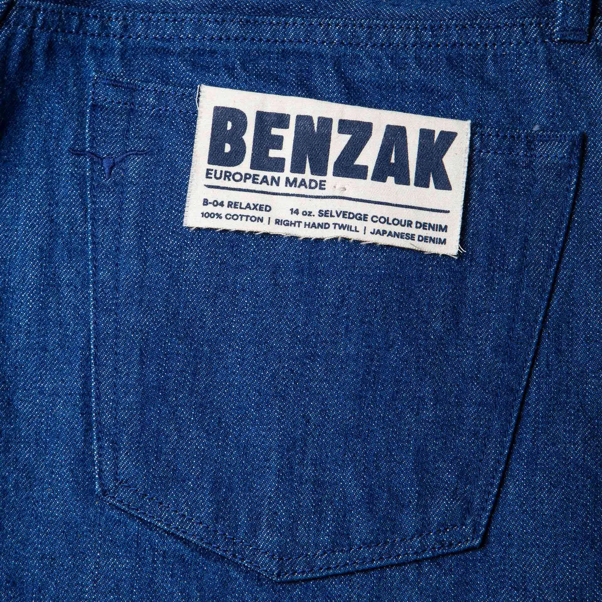 B-04 RELAXED 14 oz. selvedge colour denim / blue