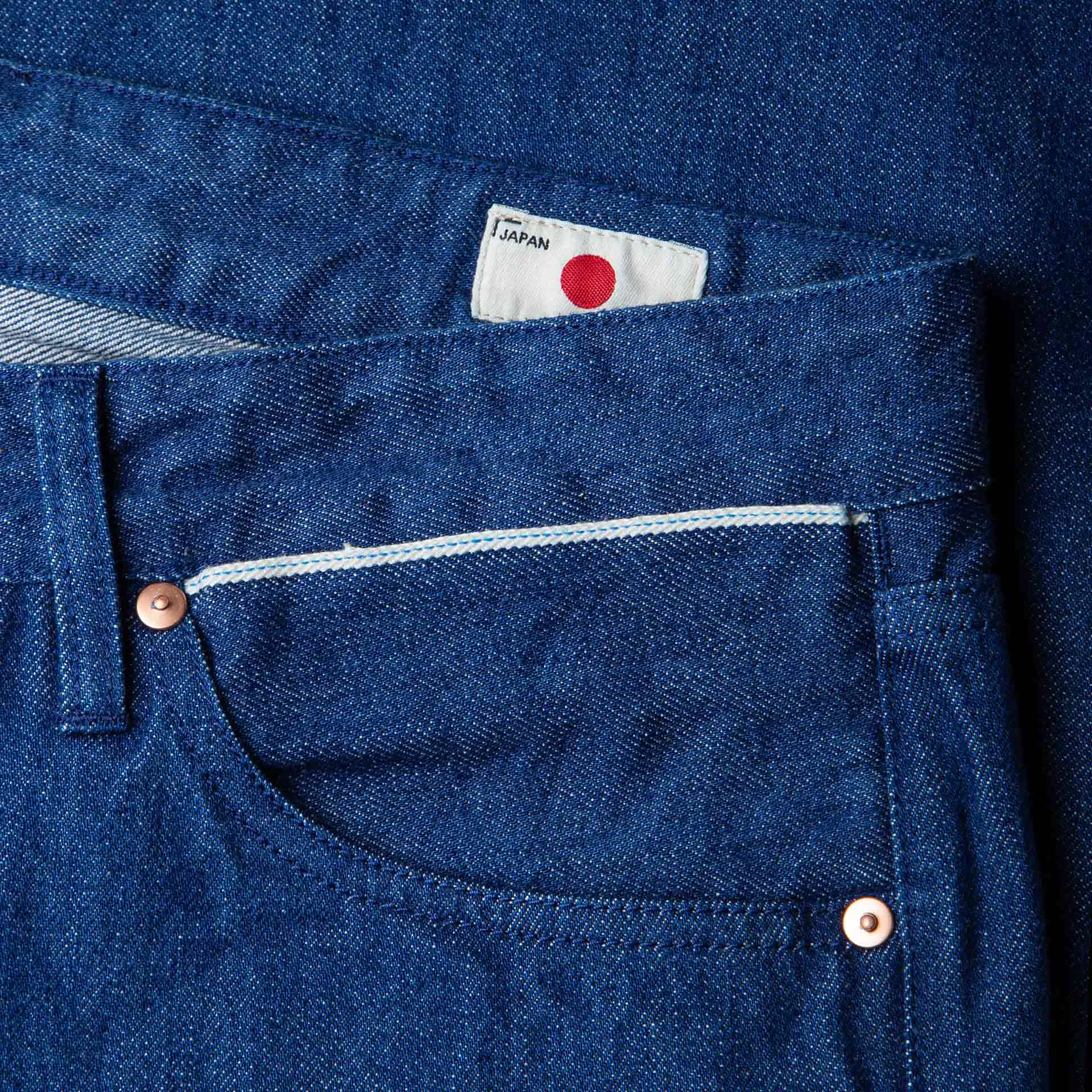 B-04 RELAXED 14 oz. selvedge colour denim / blue