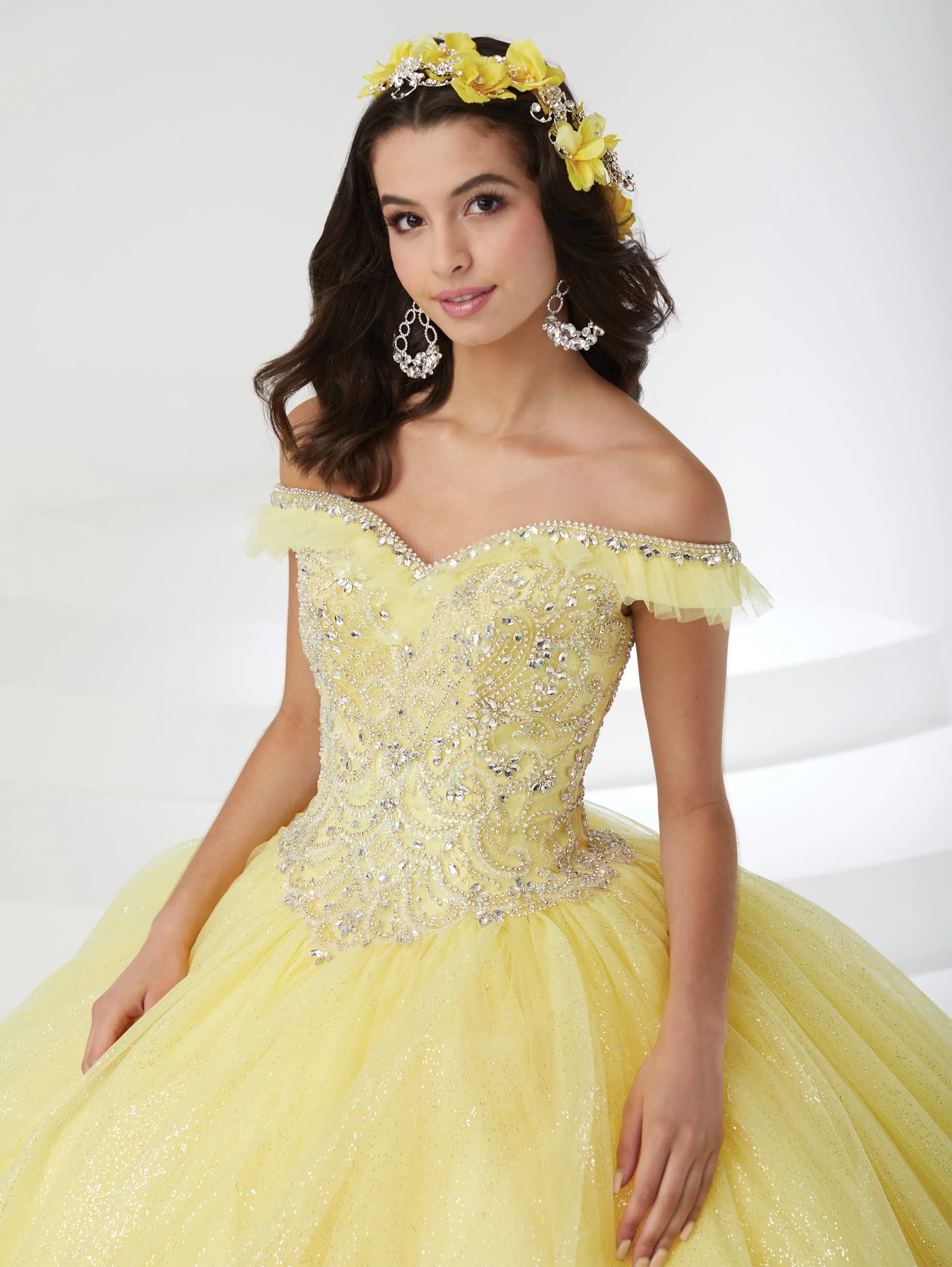 Beaded Off Shoulder Quinceanera Dress by Fiesta Gowns 56460