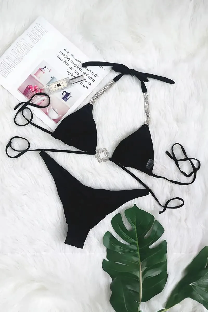 Black Bikini With Rhinestones