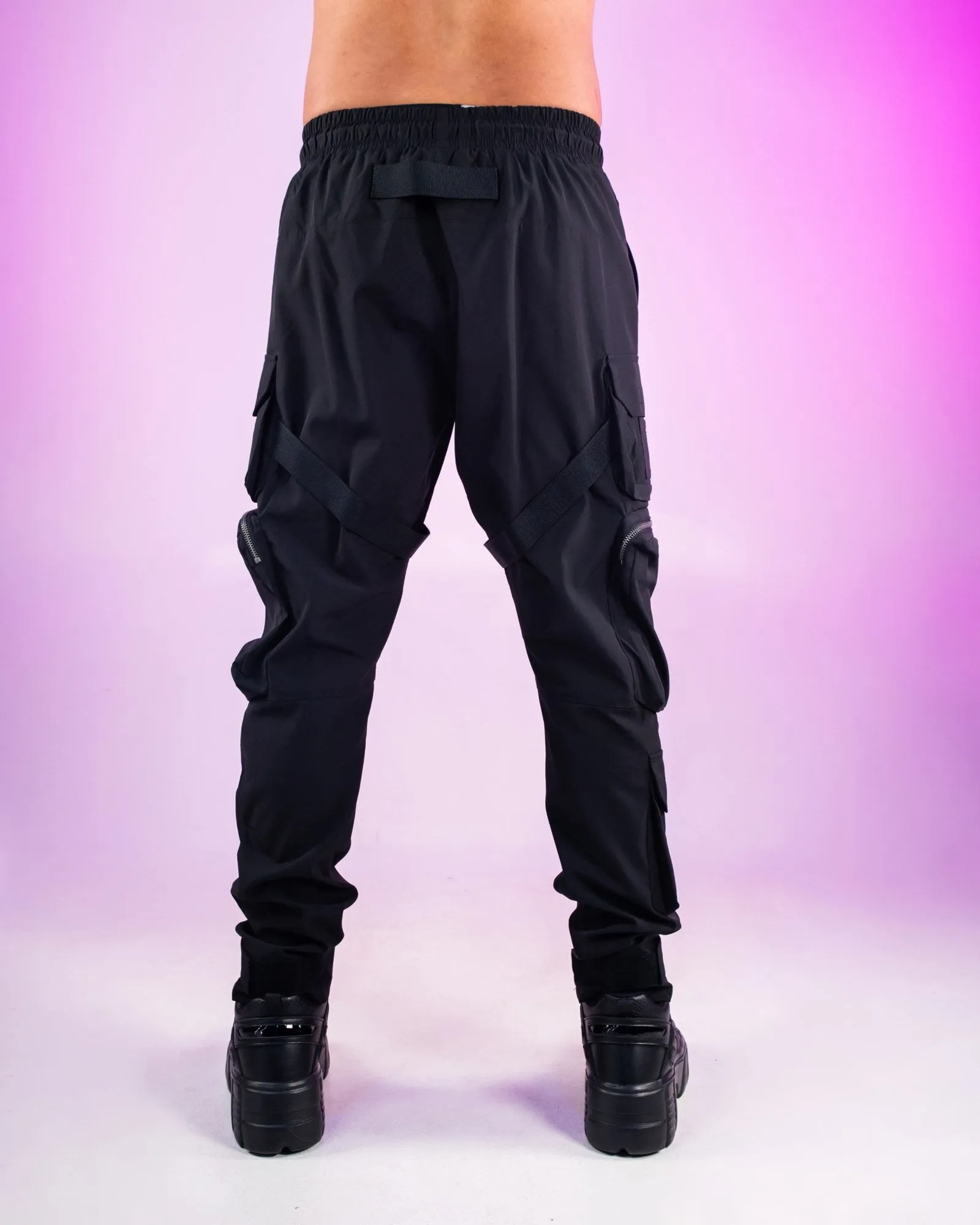 Black Nylon Utility Pants