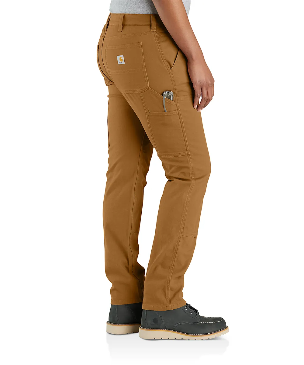 Carhartt Women's Relaxed Fit Double Front Canvas Work Pants - Carhartt Brown