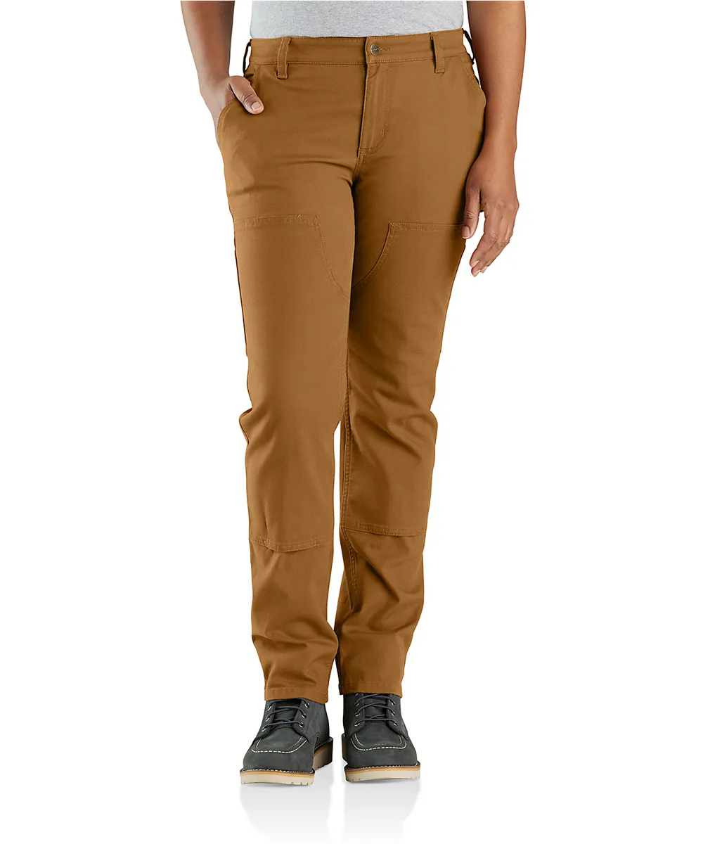 Carhartt Women's Relaxed Fit Double Front Canvas Work Pants - Carhartt Brown