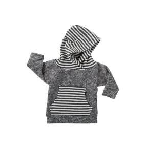 Dark Grey Stripe Kids / Baby Hoodie