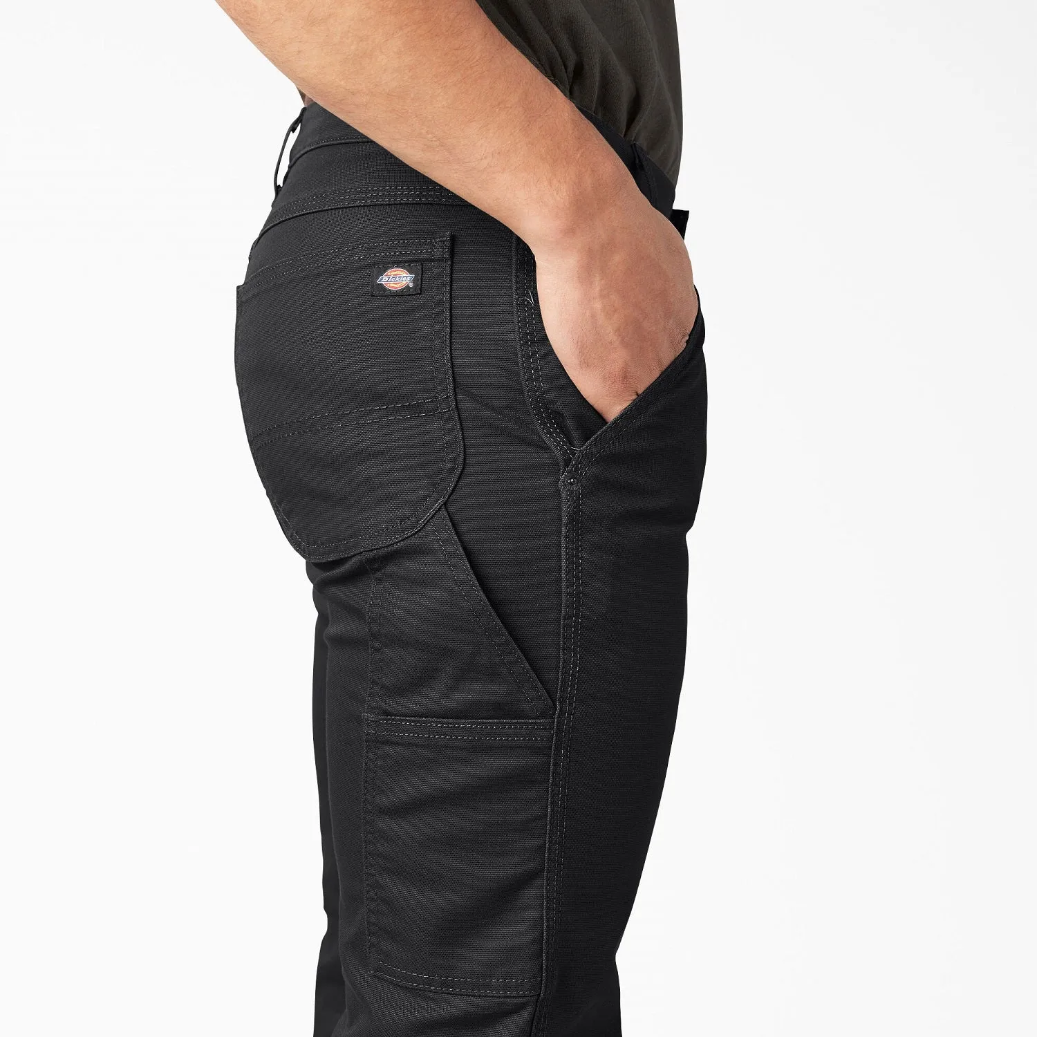 Dickies Men's FLEX Regular Fit Duck Carpenter Pant_Stonewashed Black