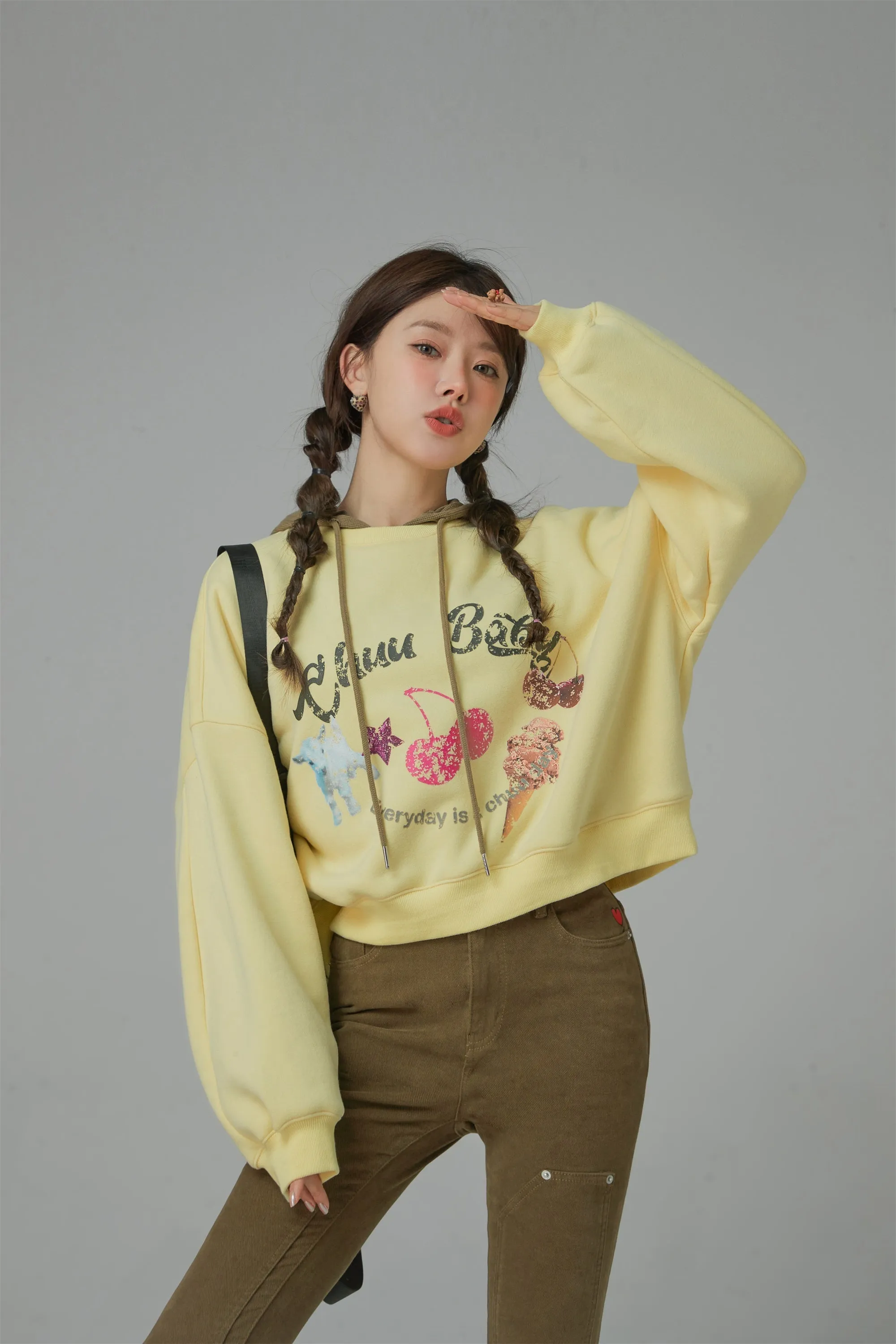 Everyday Loose Fit Crop Hoodie