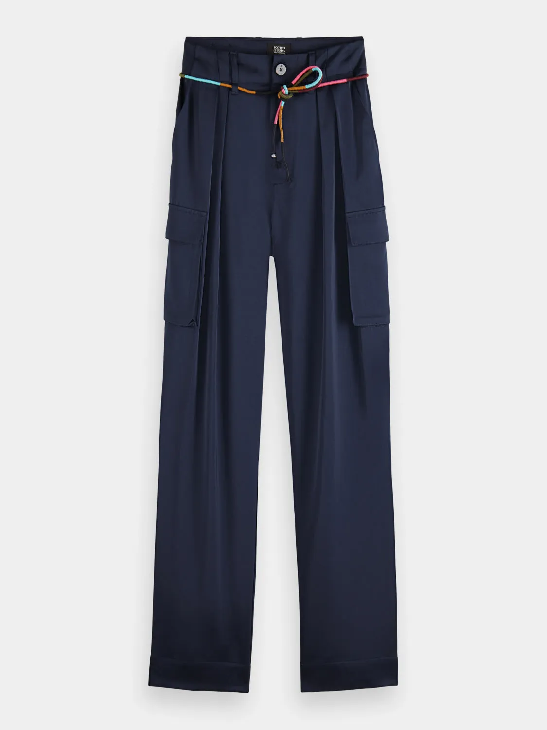 Faye high-rise tapered-leg utility pants