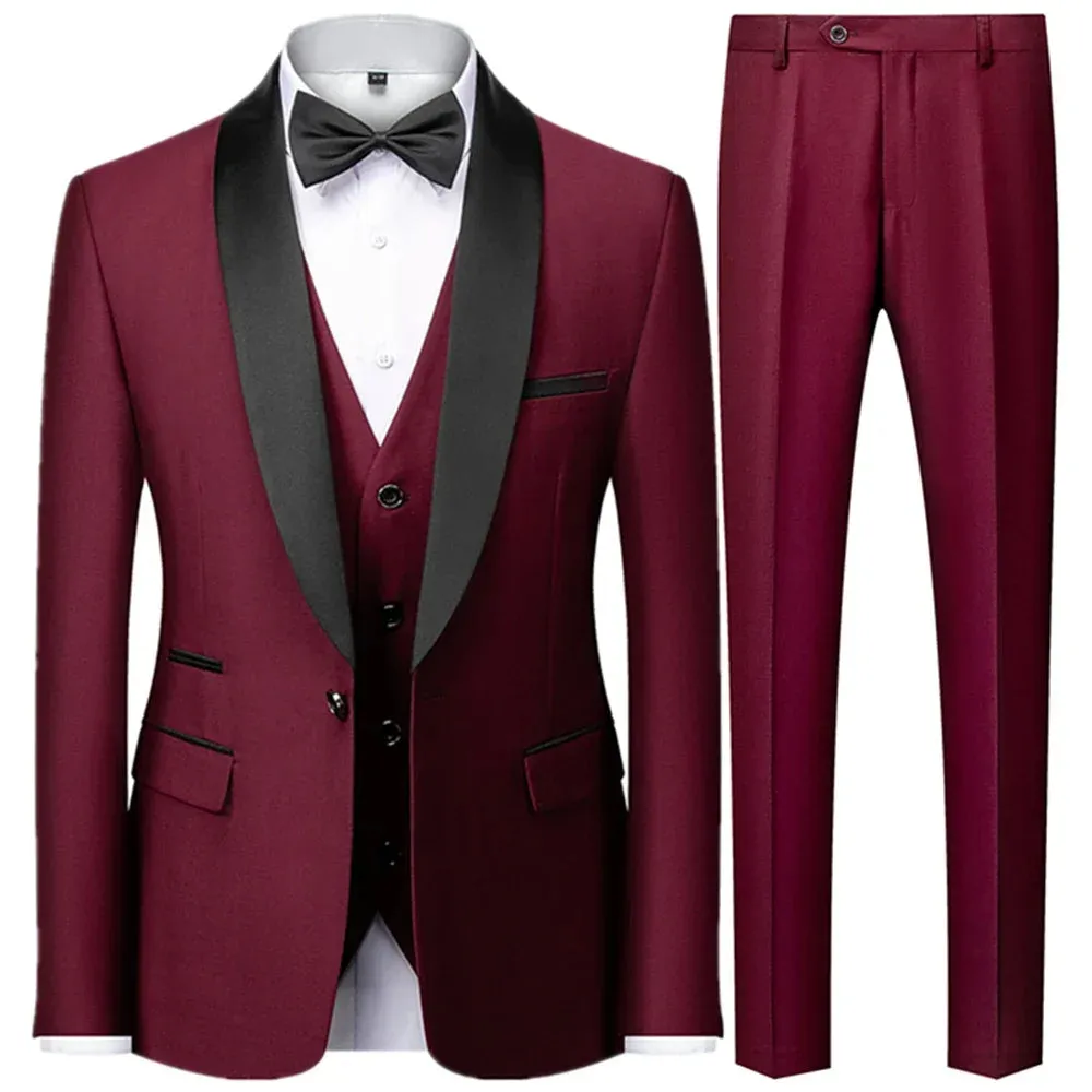 Funki Buys | Suits | Men's Slim Fit 2 | 3 Pcs Formal Tuxedo Suits