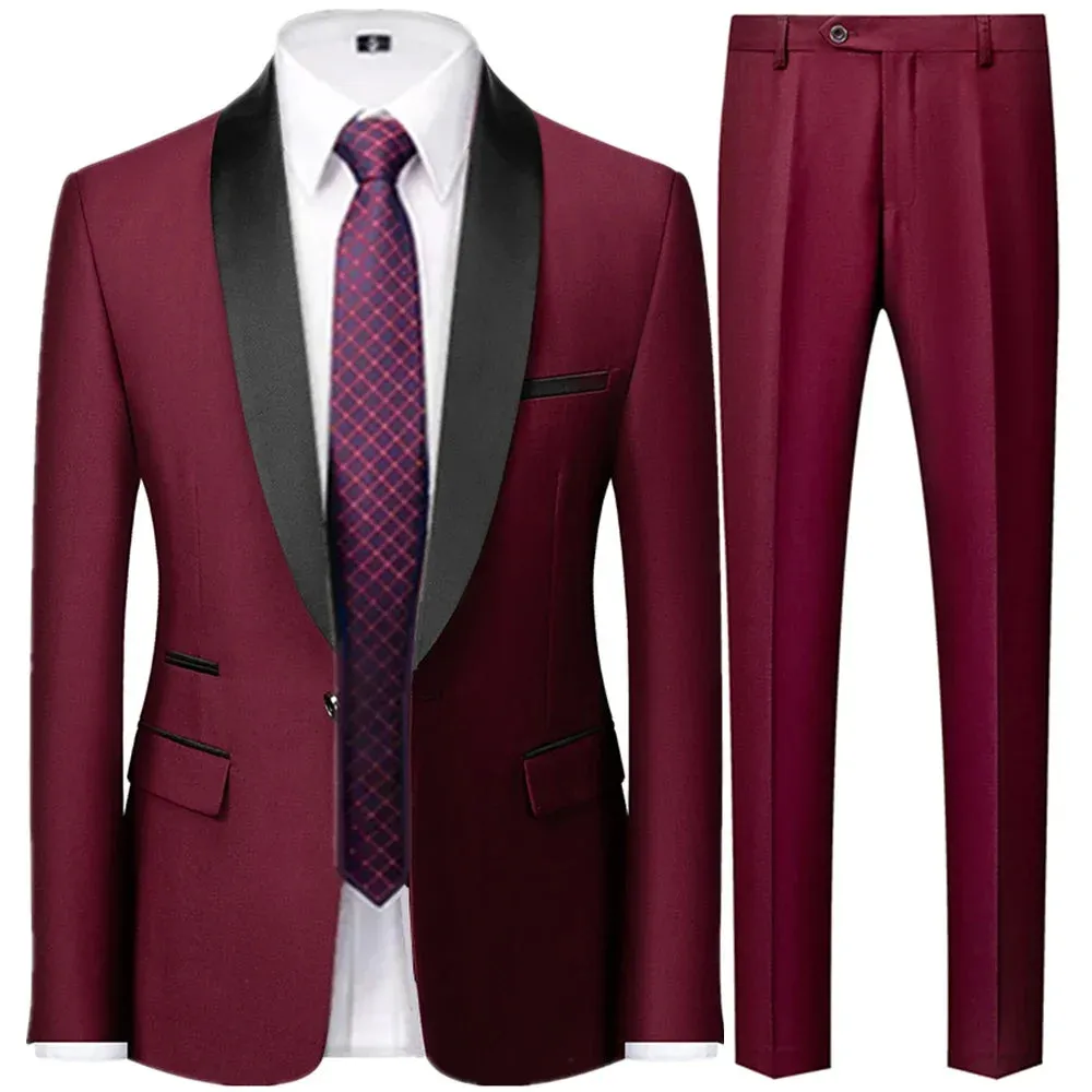 Funki Buys | Suits | Men's Slim Fit 2 | 3 Pcs Formal Tuxedo Suits