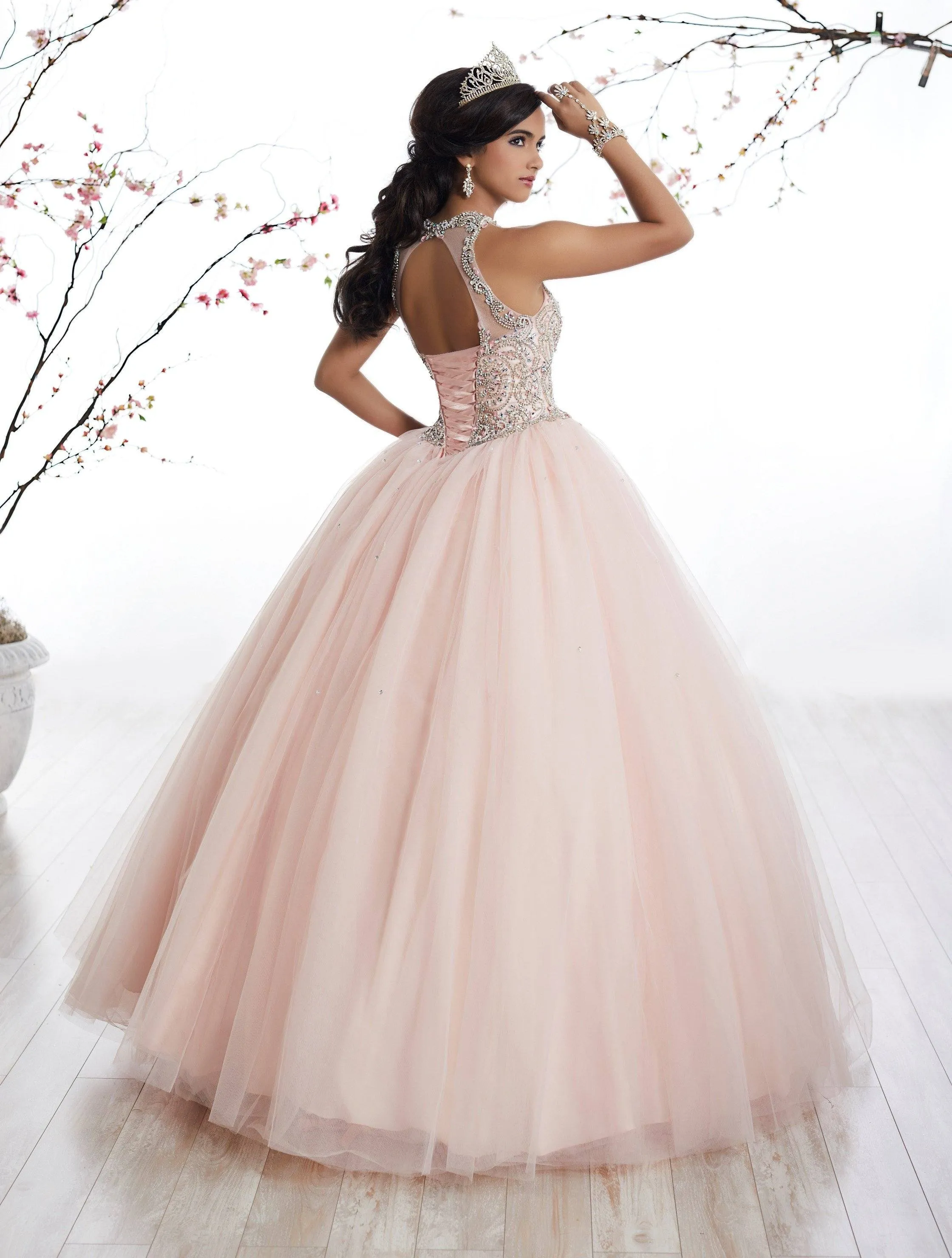 Illusion A-line Quinceanera Dress by Fiesta Gowns 56327