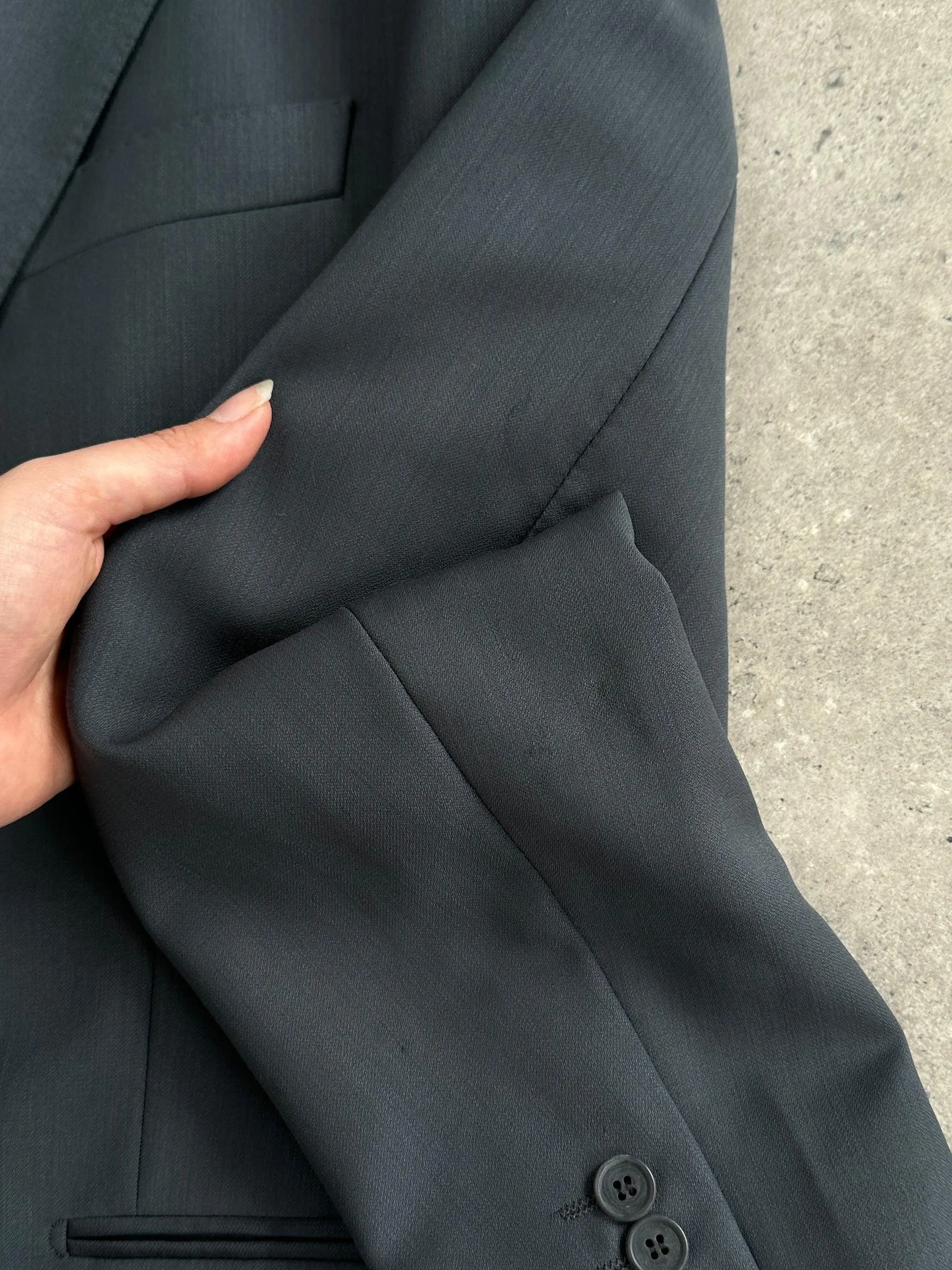 Italian Vintage Pure Wool Double Breasted Suit - 40R/W28