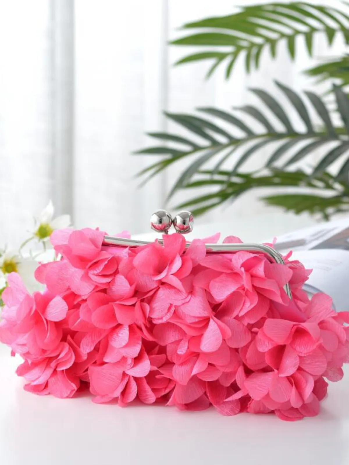 It's A Garden Gala Floral Appliqué Clutch Bag