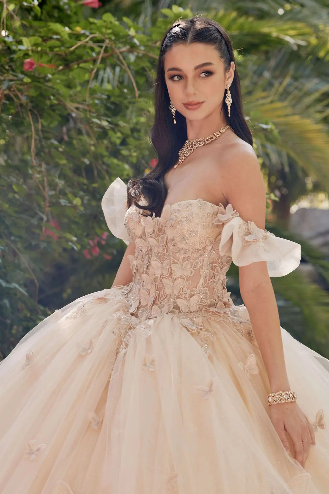 Juliet JT1448J Off the Shoulder A-Line Poofy Quinceanera Ball Gown