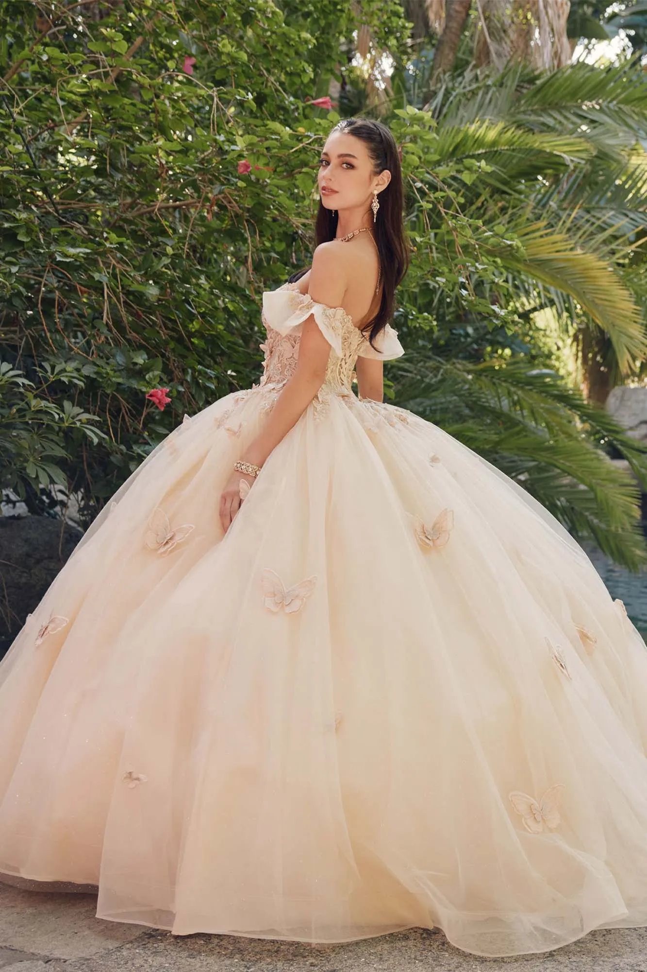 Juliet JT1448J Off the Shoulder A-Line Poofy Quinceanera Ball Gown