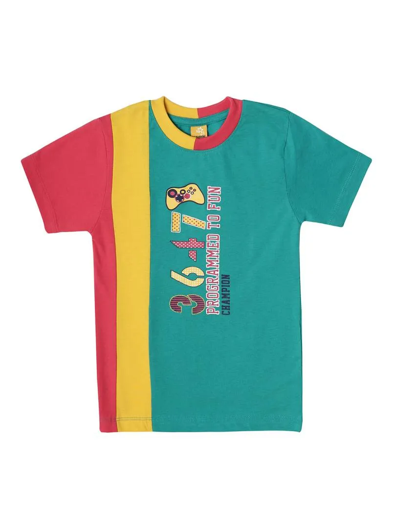 Kids Printed Multicoloured Cotton Tees (Pack Of 3)