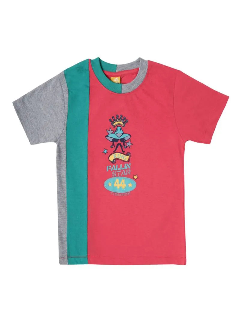 Kids Printed Multicoloured Cotton Tees (Pack Of 3)