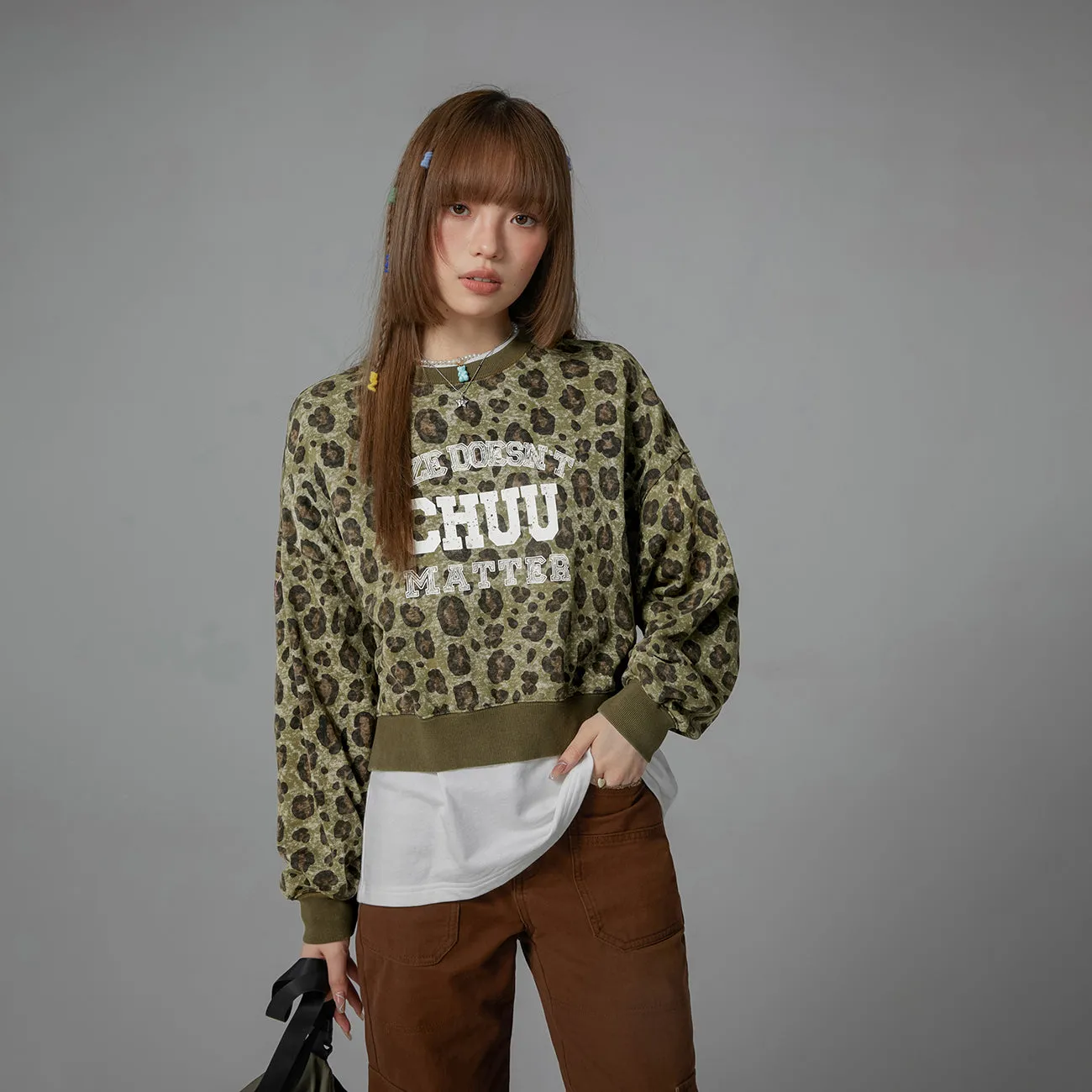 Leopard Chuu Matter Loose Fit Sweatshirt