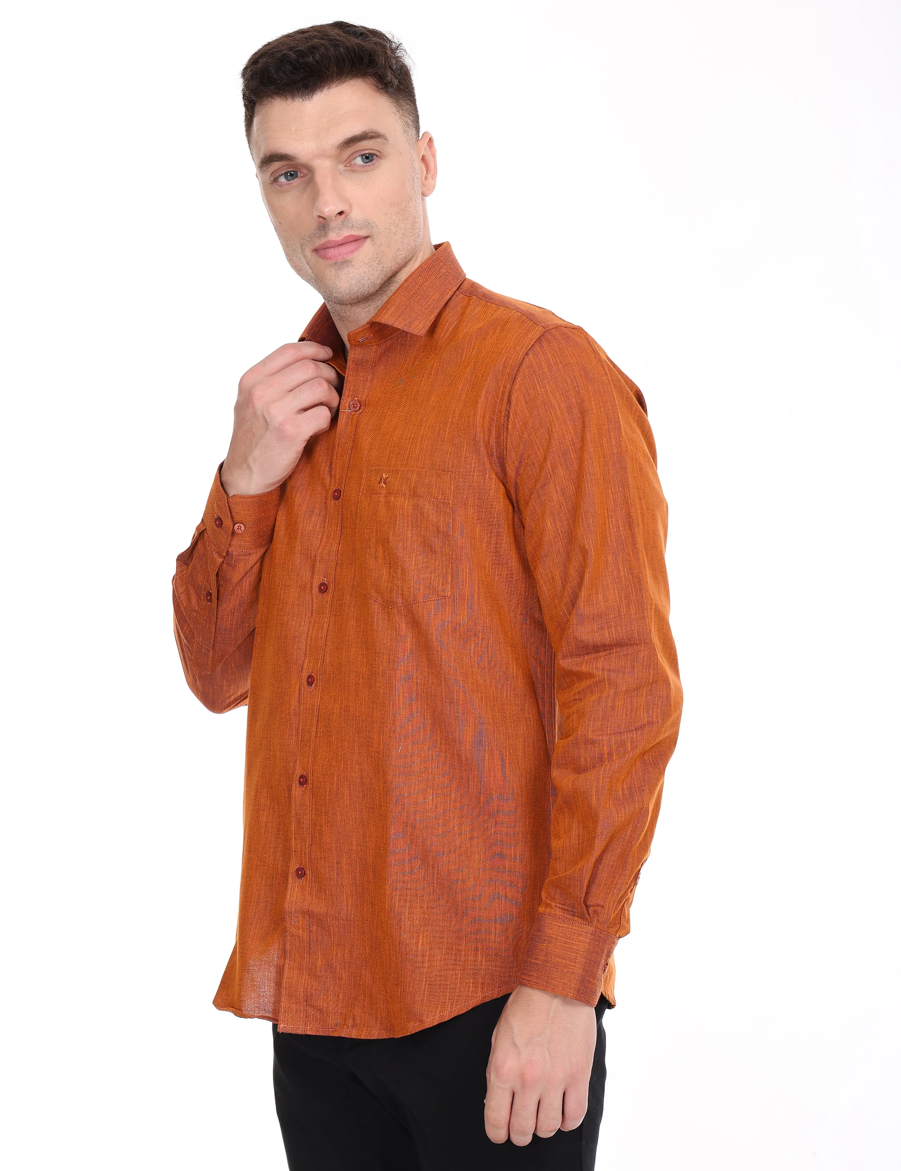 Linseed Cotton Colour Shirt Full Sleeve -17014