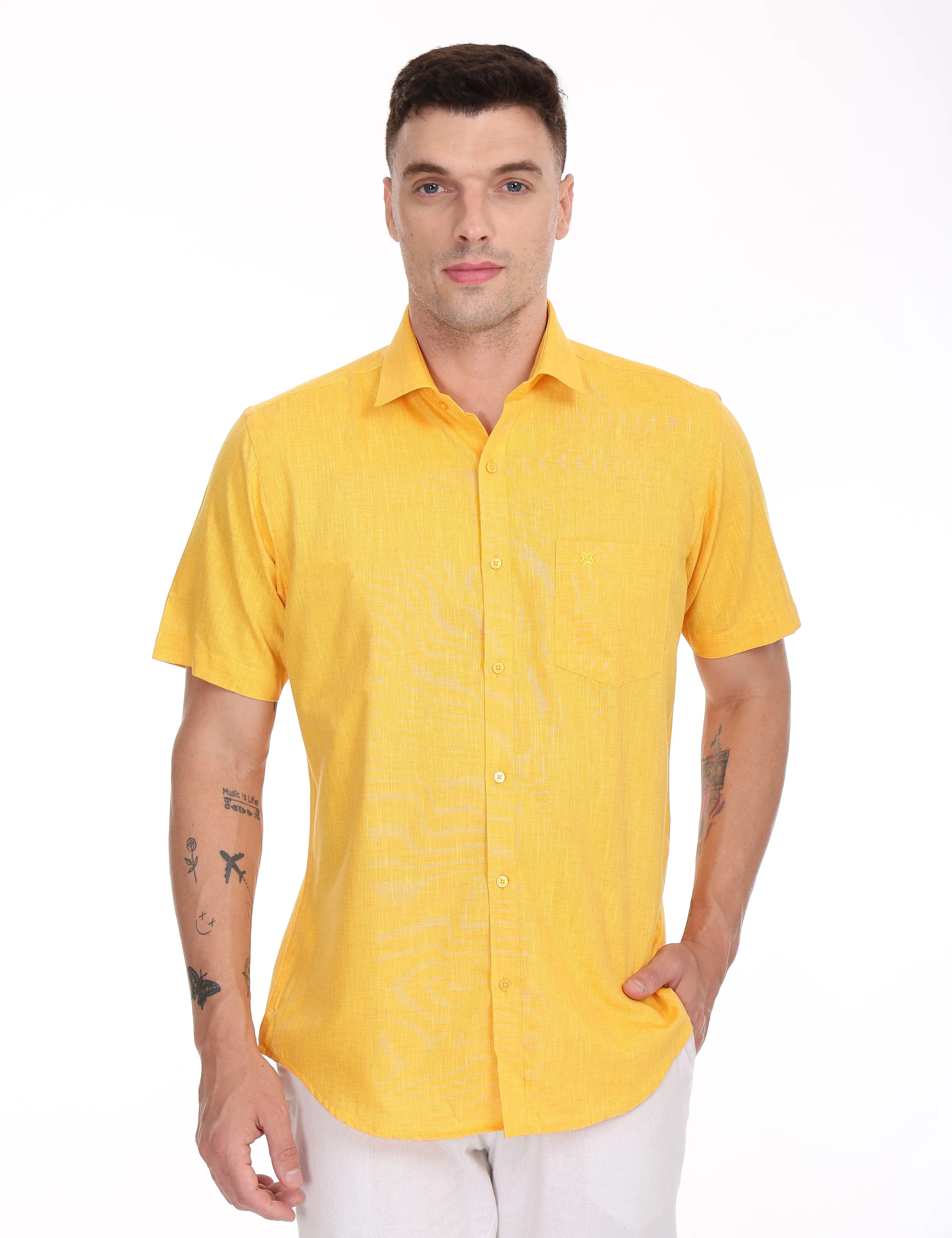 LINSEED Cotton Colour Shirt Half Sleeve - 17002