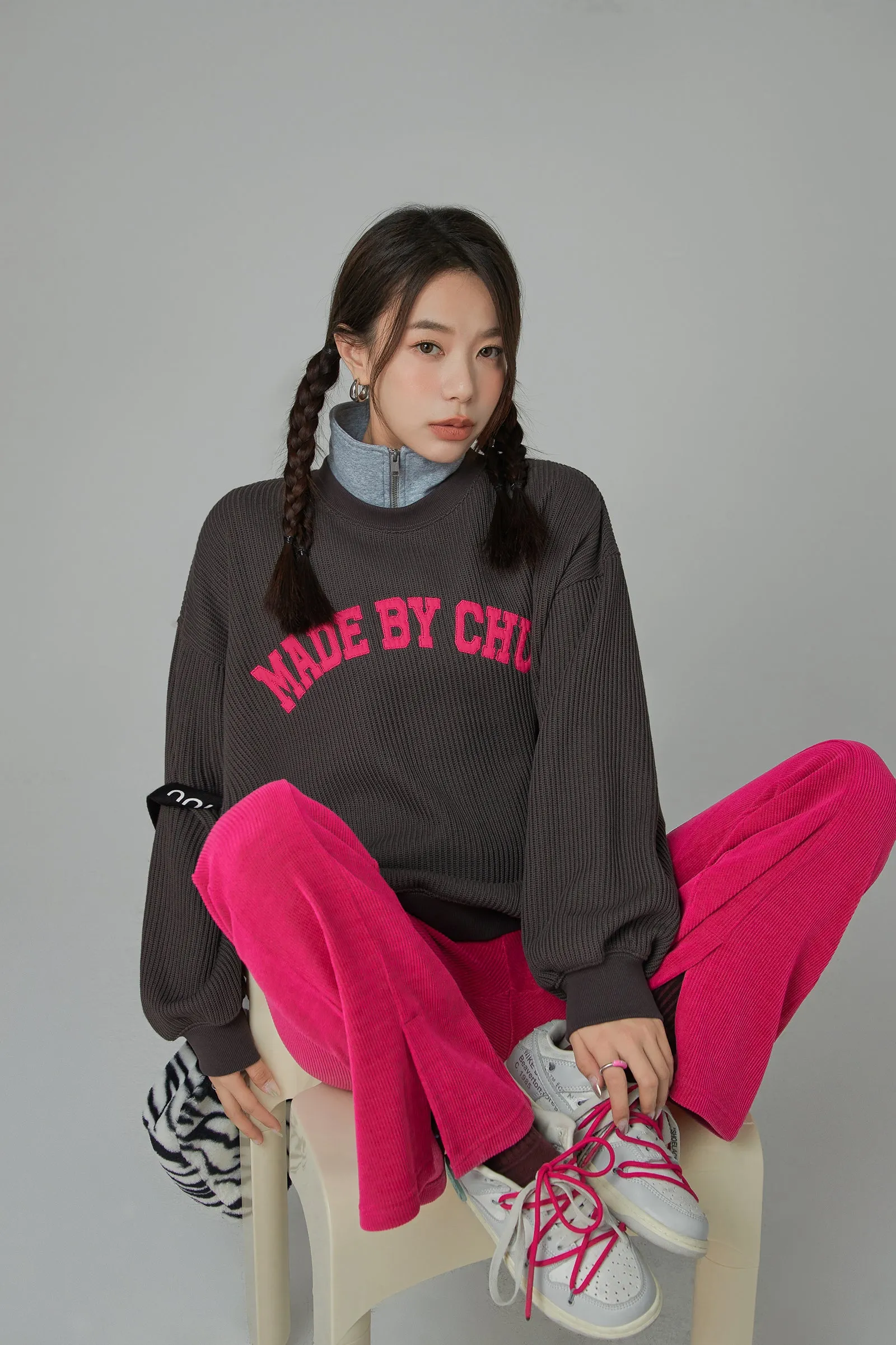 Made By Chuu When I See You Smile Loose Fit Sweatshirt