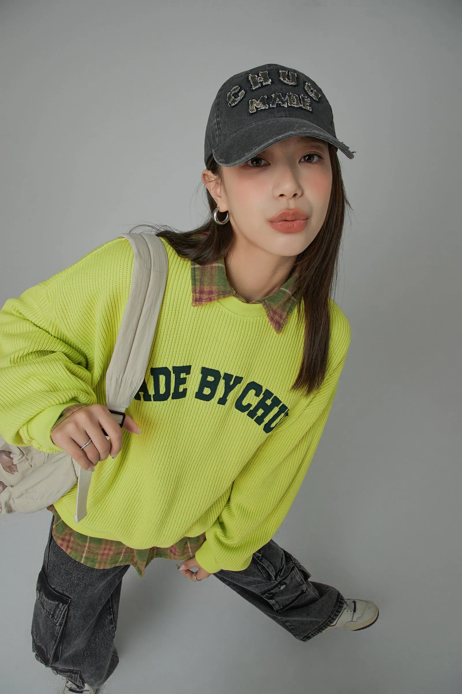 Made By Chuu When I See You Smile Loose Fit Sweatshirt