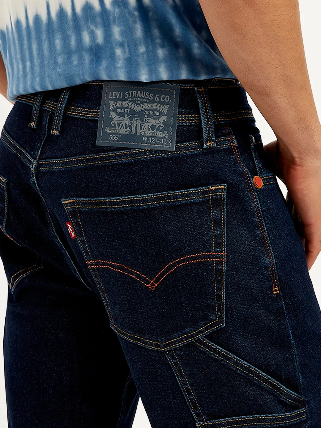 Men's 555 Relaxed Straight Utiliy Navy Jeans