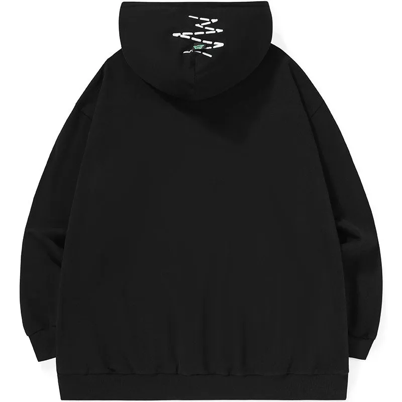 Minimalist Kangaroo Pocket Plain Loose Hoodies