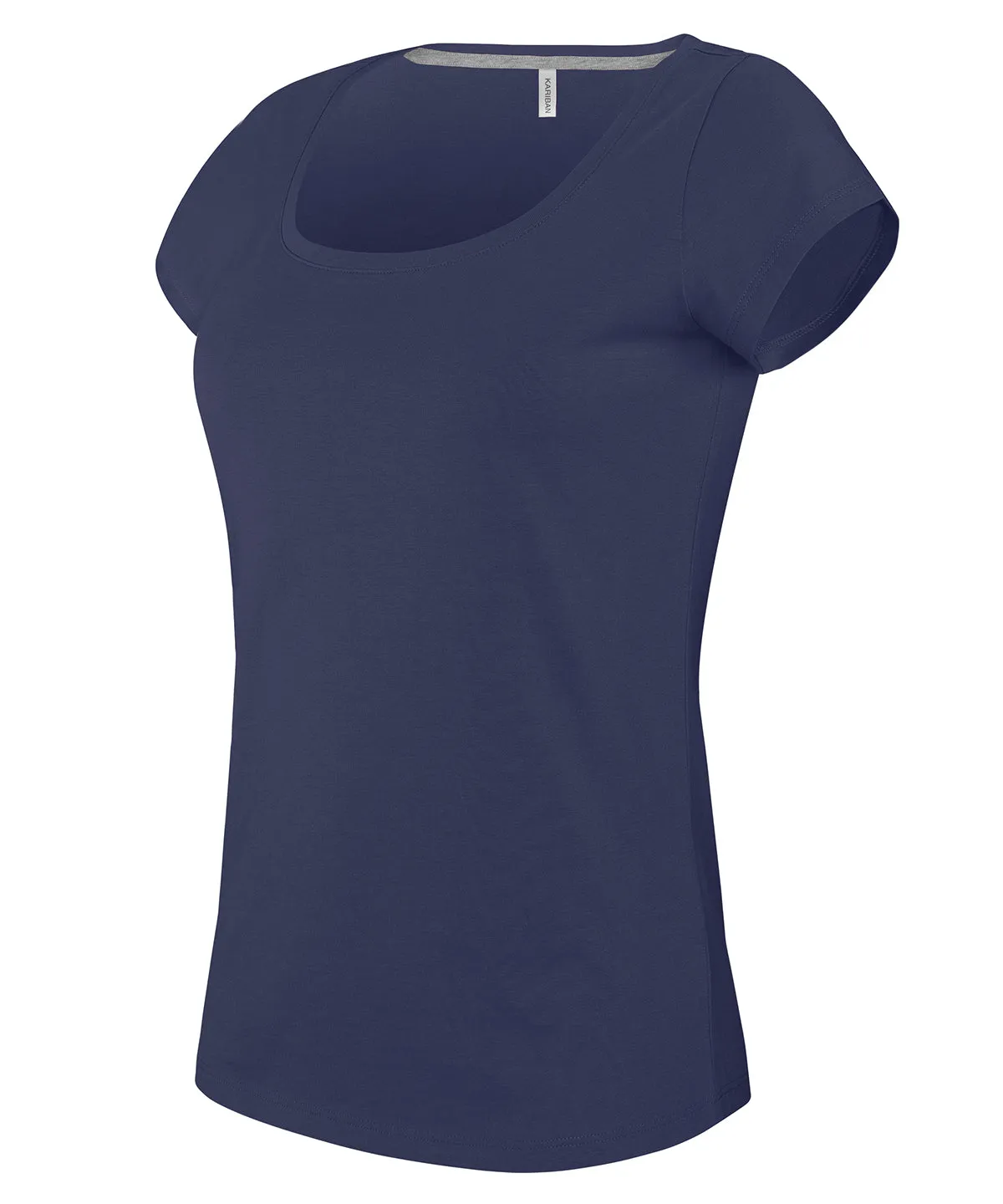 Navy - Ladies’ boat neck short-sleeved T-shirt