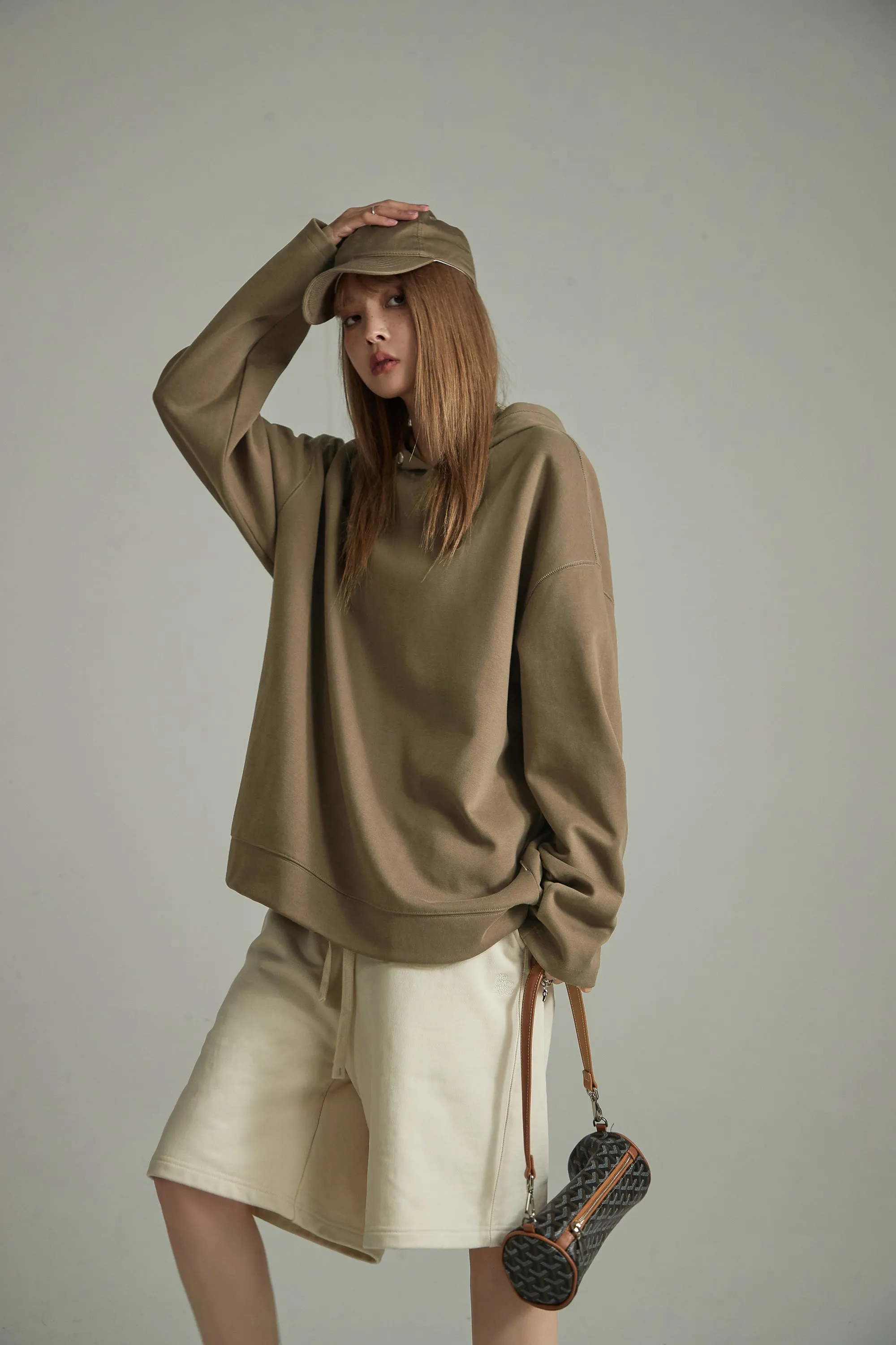 Neutral Long Sleeve Loose Fit Hoodie