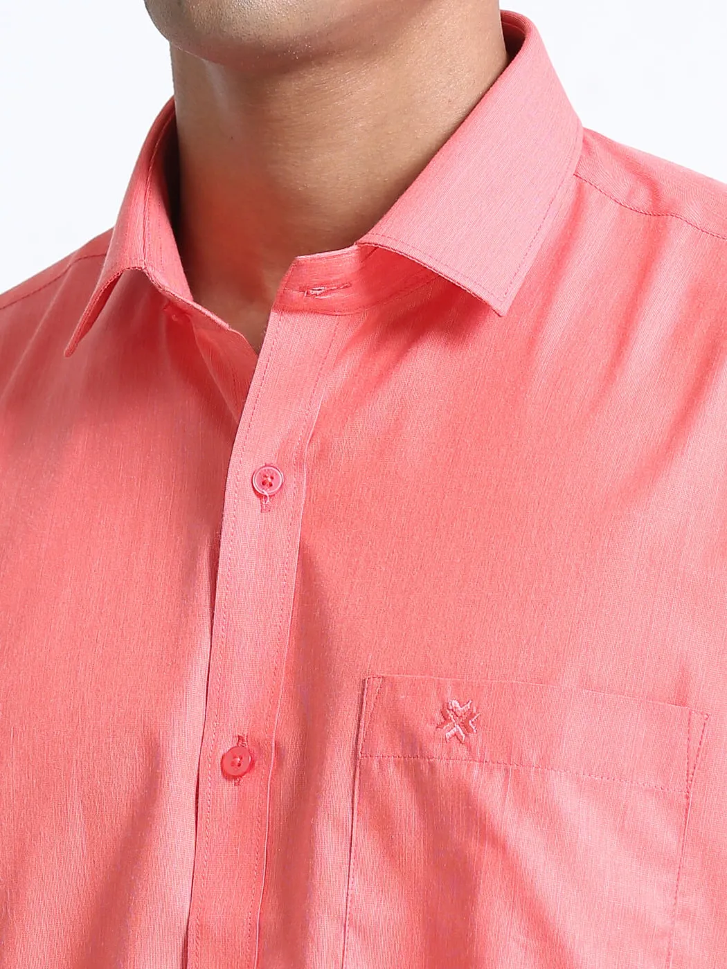 Premium Cotton Salmon Colour Shirt Full Sleeve