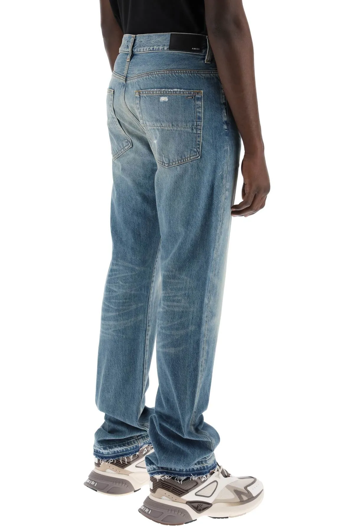 "five-pocket distressed effect jeans"