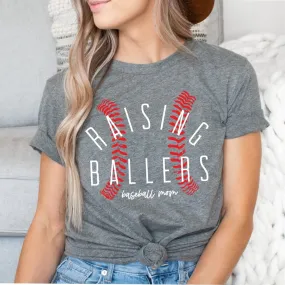 Raising Ballers Baseball Mama Tee/ Soft Style Baseball Mom Shirt