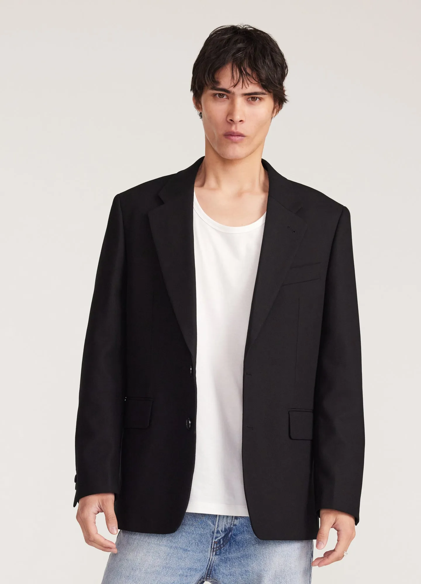 Relaxed Cotton Blazer Black