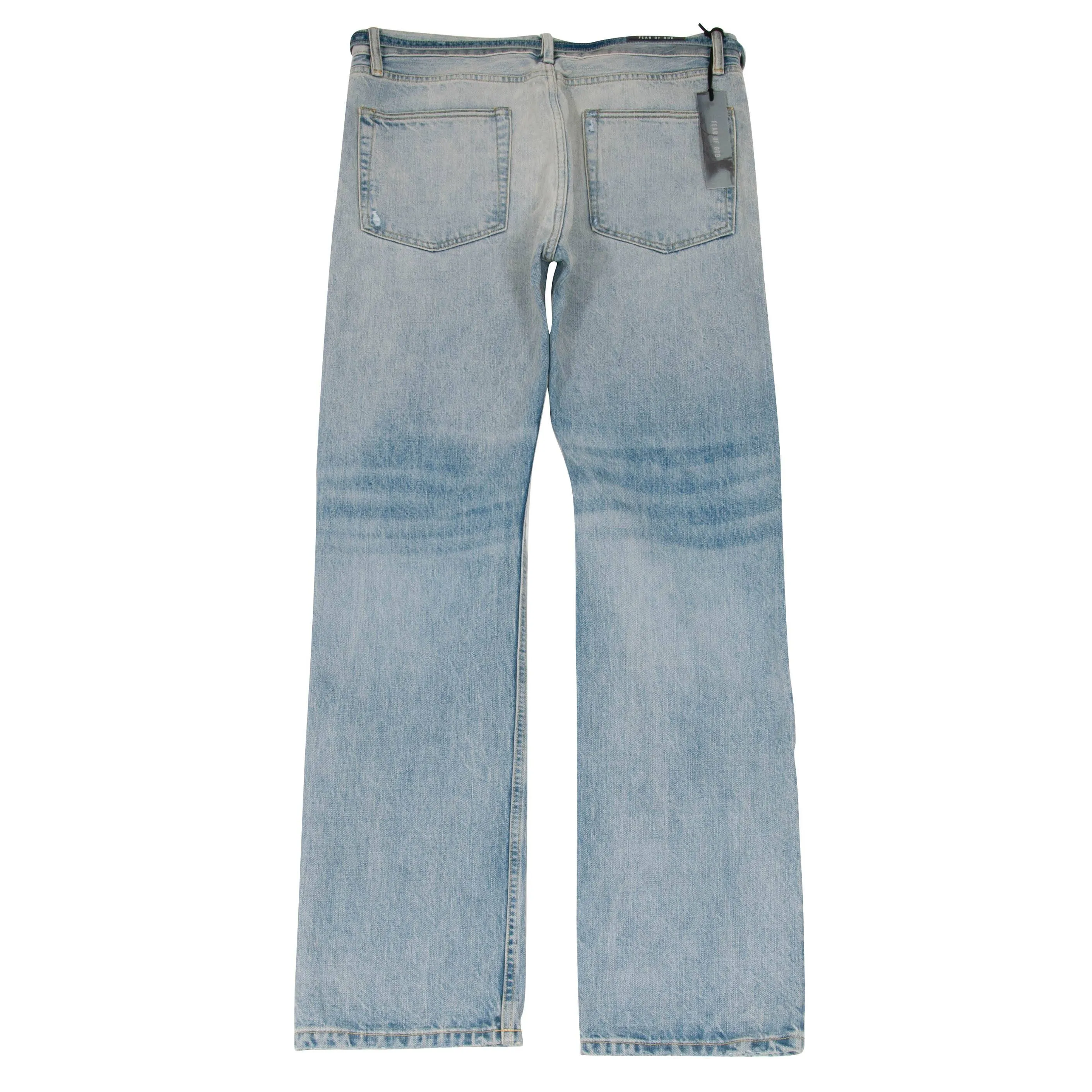 Relaxed Fit Distressed Selvedge Denim Jeans (Indigo)