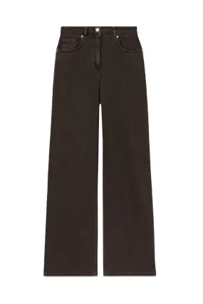 Relaxed Garment Dyed Wide Leg Jeans