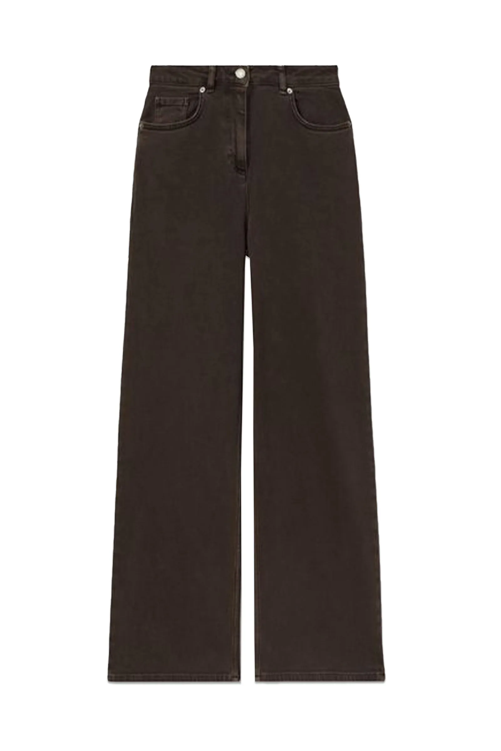 Relaxed Garment Dyed Wide Leg Jeans