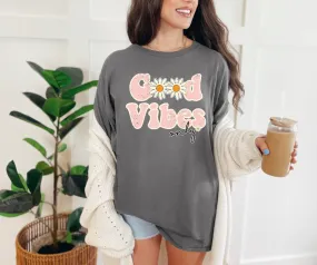 Retro Good Vibes Only Grey Tee