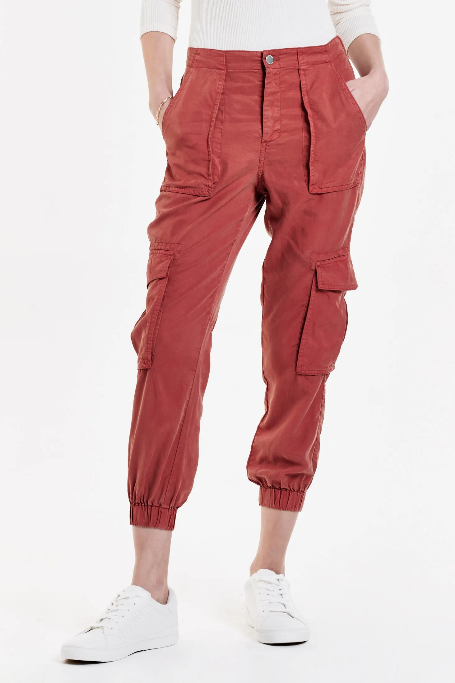 SANDY SUPER HIGH RISE ANKLE TROUSER PANTS POTTERS CLAY