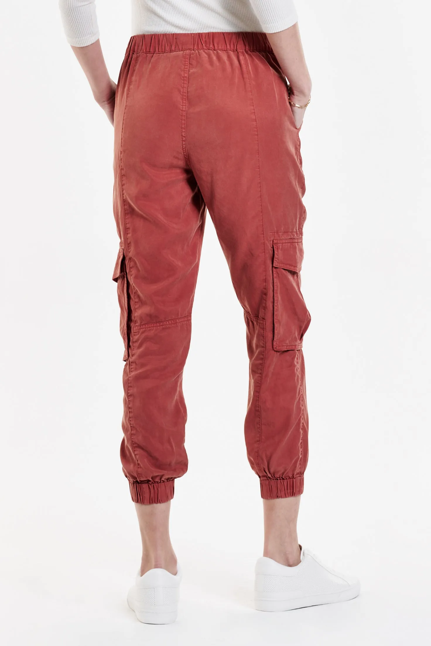 SANDY SUPER HIGH RISE ANKLE TROUSER PANTS POTTERS CLAY