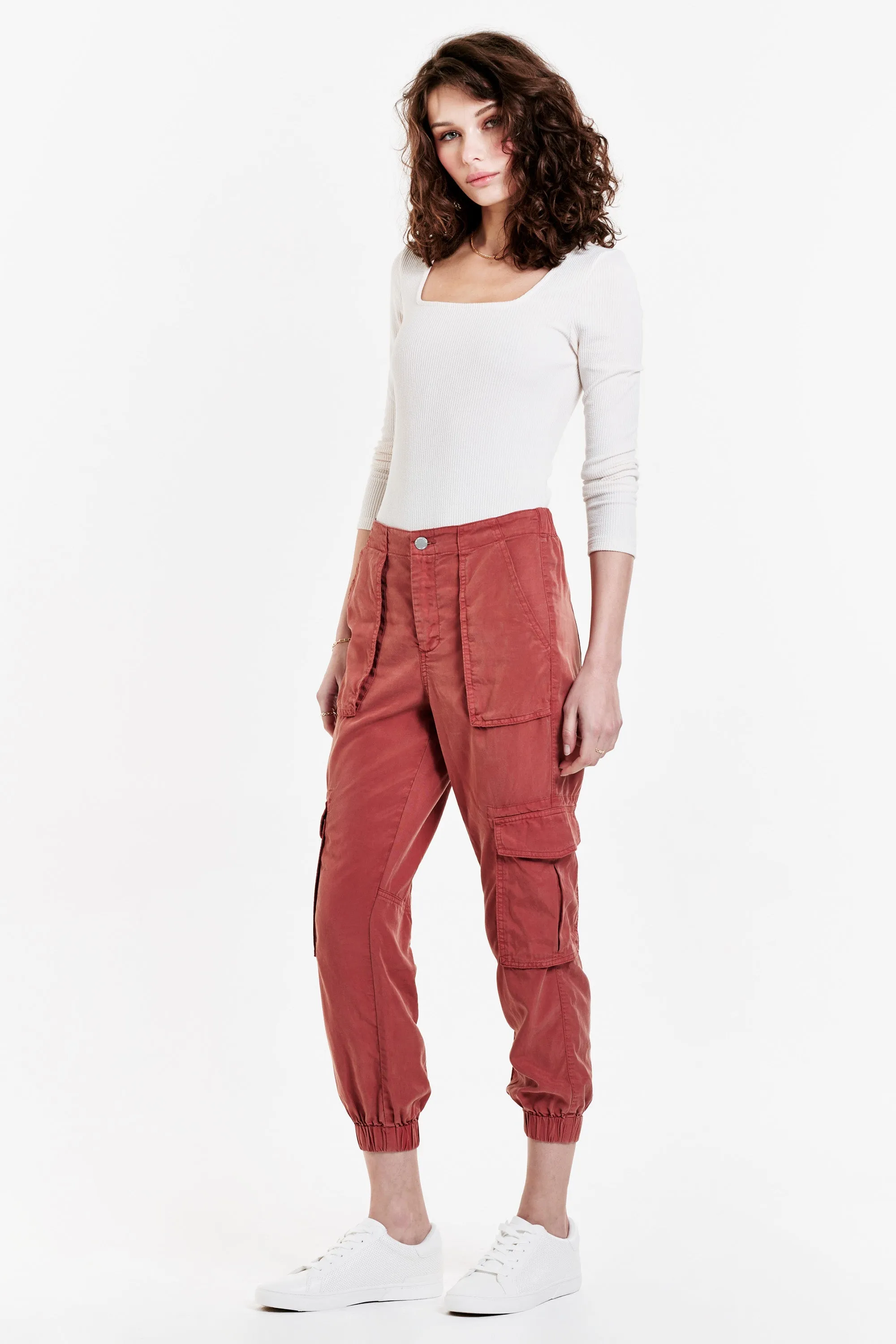 SANDY SUPER HIGH RISE ANKLE TROUSER PANTS POTTERS CLAY