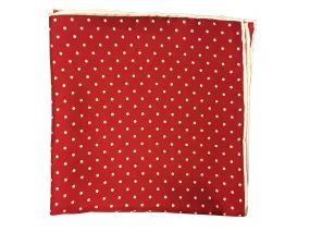 Silk Red White Polka Dot Pocket Square