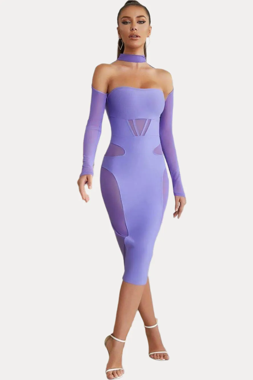 Skinny Transparent Hip Bandage Evening Dress