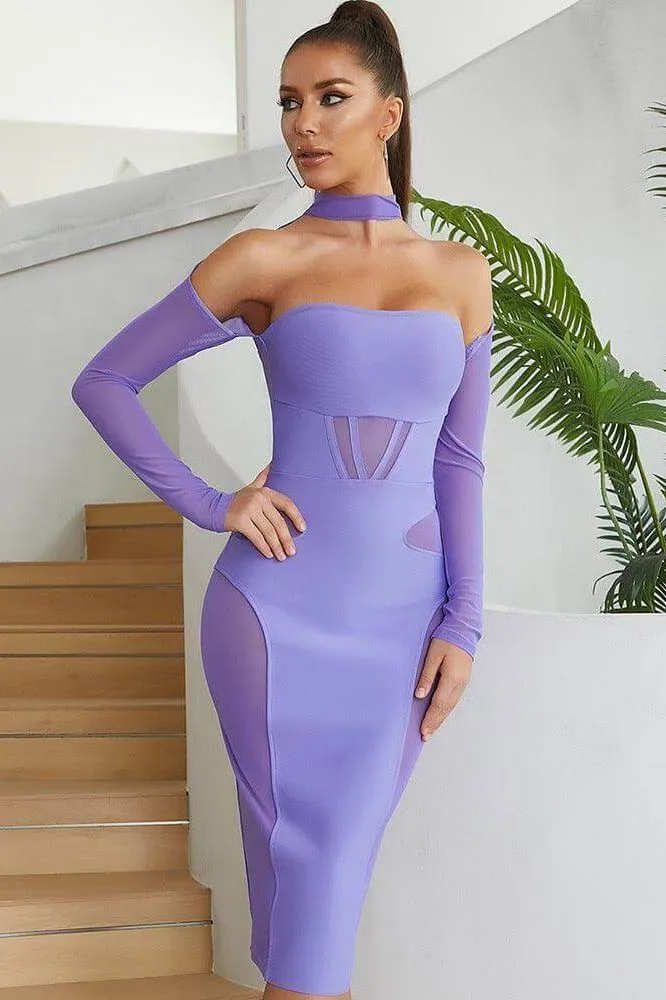 Skinny Transparent Hip Bandage Evening Dress