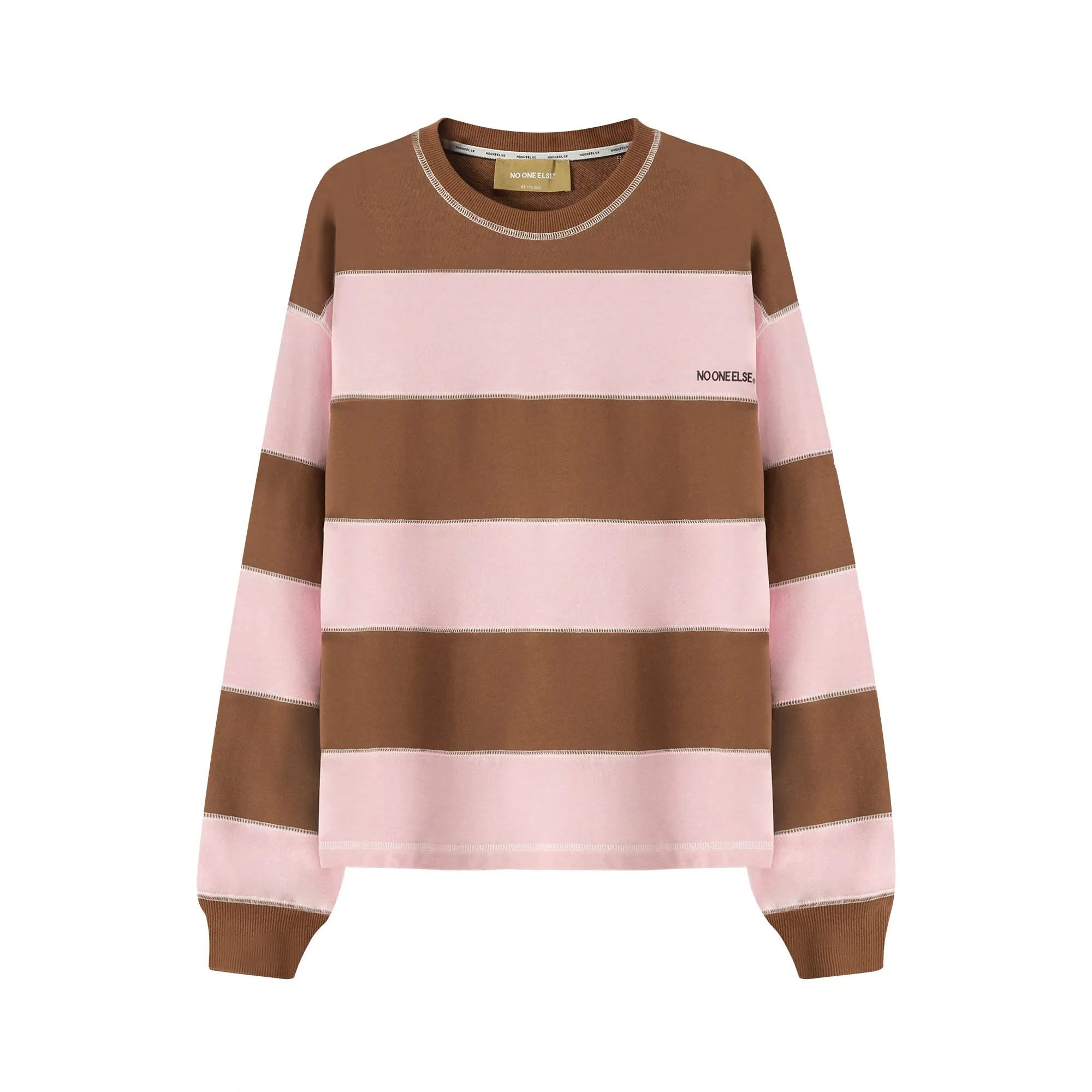 Stripe Color Loose-Fit Sweatshirt