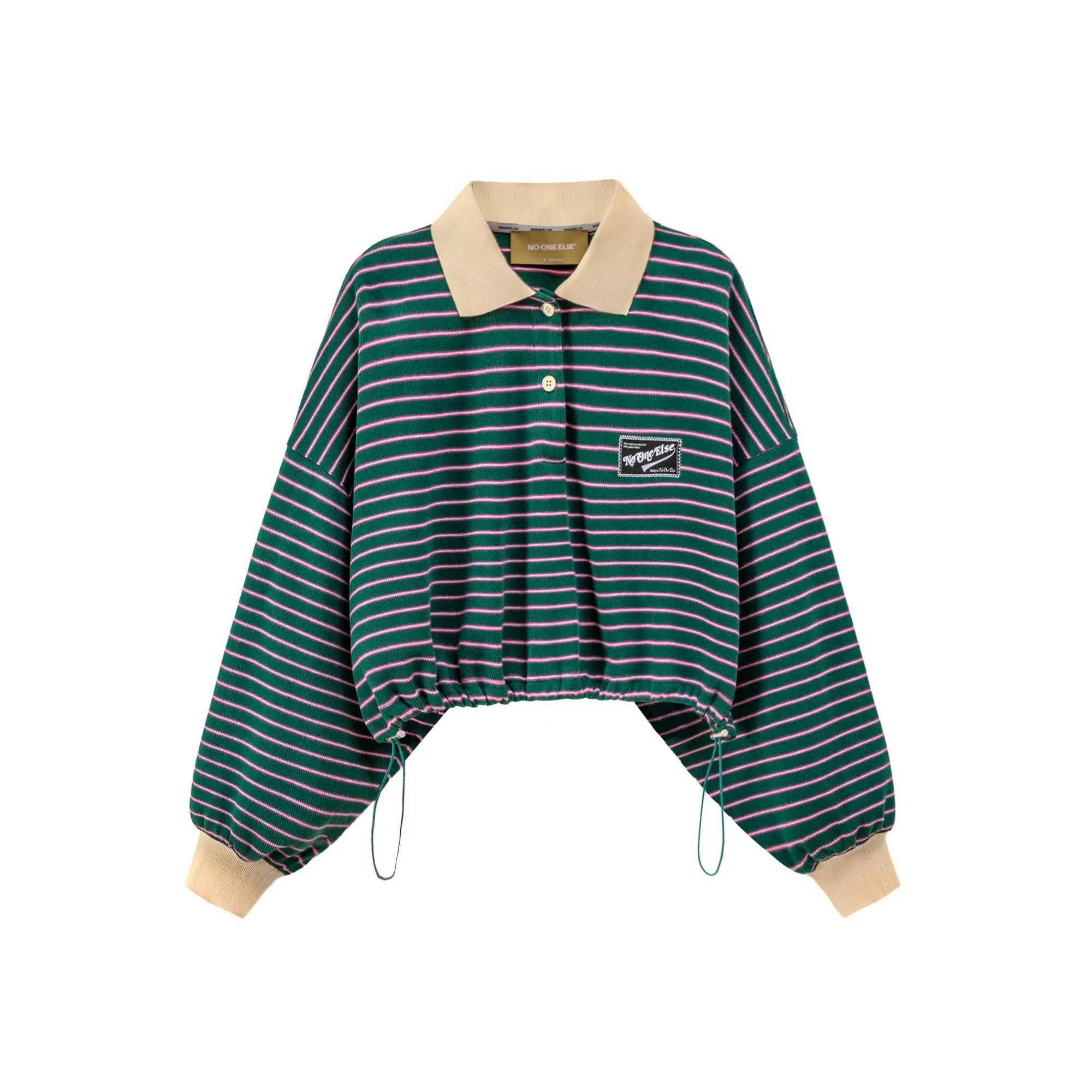 Stripe Loose Fit Crop Sweatshirt